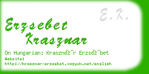 erzsebet krasznar business card